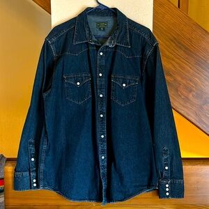 C.C. Filson Co. Denim long-sleeved pearl snap button down shirt